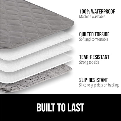 GORILLA GRIP Waterproof Bed Cover for Dogs, 82x52, Gripped Slip Resistant Backing, Leak Proof Washable Dog Blanket Covers Sofa, Couch, Sectional, Crate, Car, RV Seats, Pet Puppy Essentials, Charcoal