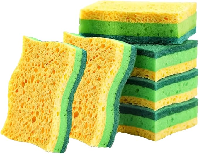 6 Pack Heavy Duty Kitchen Sponge Dish Sponges Double-Sided Dishwashing Scrub by Winture