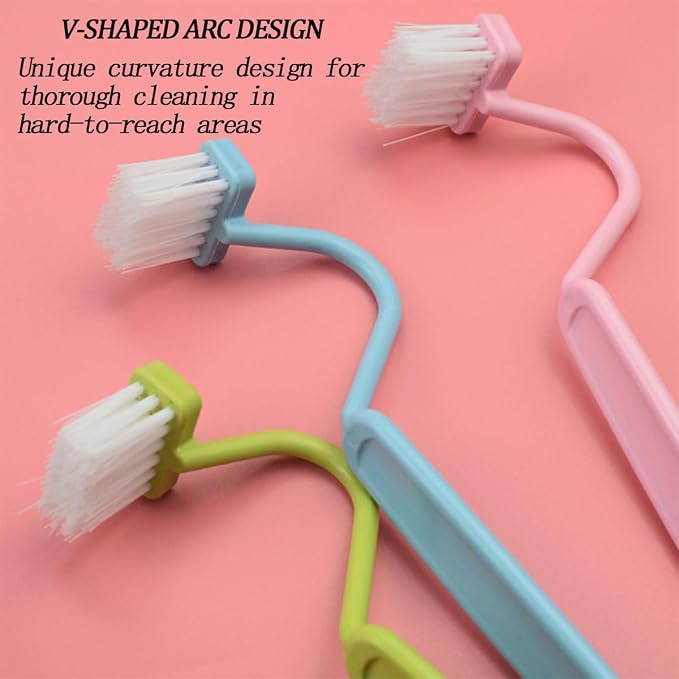 3 Pcs Plastic Curved Small Toilet Brushes Bathroom Plastic Cleaning Brushes - Image 4