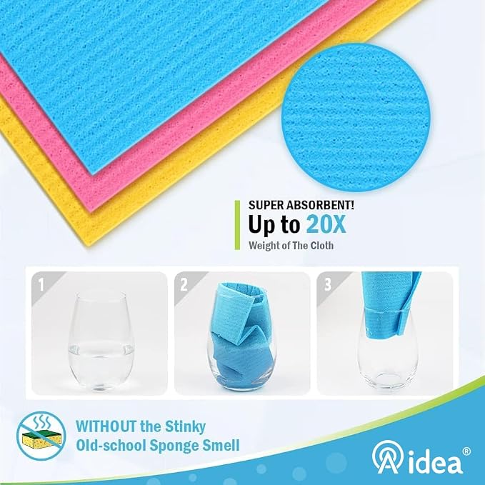 AIDEA Swedish Dishcloths for Kitchen, Reusable Paper Towels, Kitchen Washcloths - Image 3