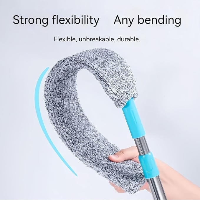 Retractable Gap Duster with 60" Extension Pole, Flexible Microfiber Brush - Image 2