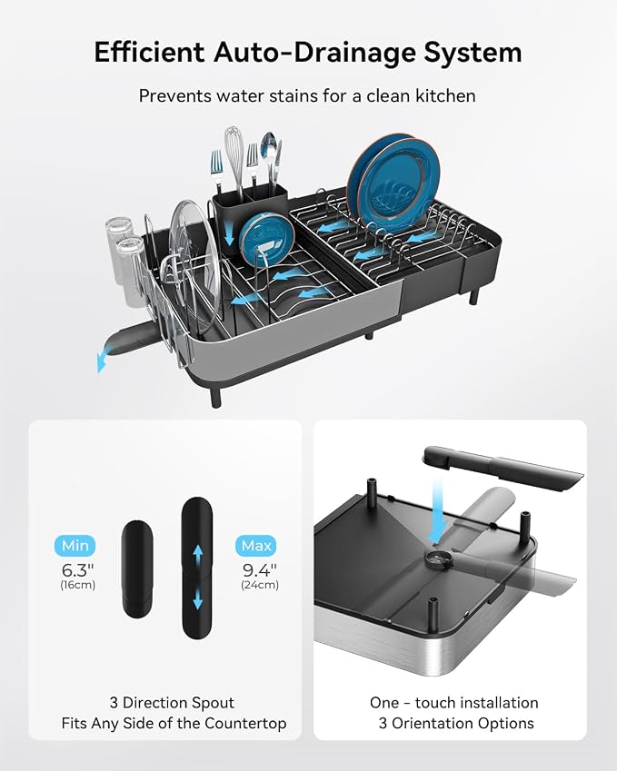 SUNLY Expandable Dish Drying Rack, Versatile Brackets - Image 4