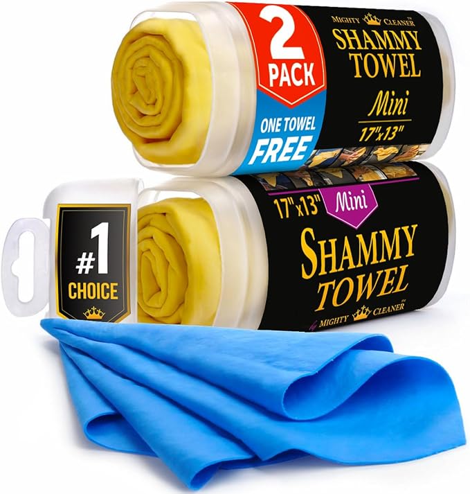 Premium 2pk Mini +1 Free Shammy Cloth by MightyCleaner