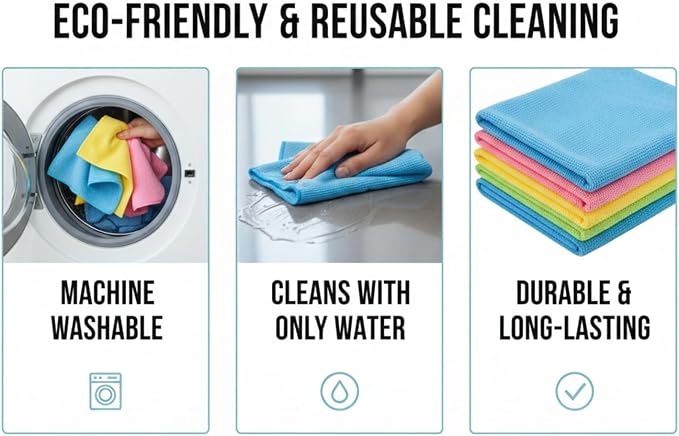 Microfiber Cleaning Cloths | Ultra Absorbent | Lint Free | Streak Free | - Image 6