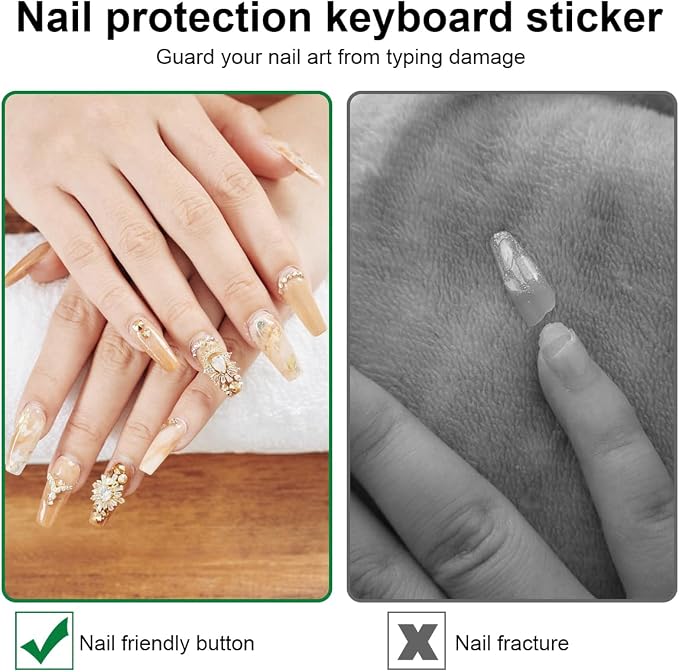 72 Pcs Raised Keyboard Sticker for Long Nails, - Image 4