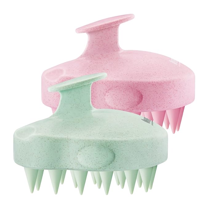HEETA Scalp Massager 2 Pack for Hair Growth, Soft Silicone Bristles to Remove by HEETA