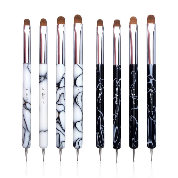 French Nail Brush, YIHUALE 2 Way French Gel Acrylic Nail Art Kolinsky Brush - Image 2