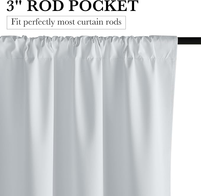 RYB HOME Mini Small 100% Blackout Curtains - Image 2