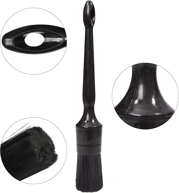 Car Detailing Brush Set, 5 Pack Auto Black Detail Brushes, Comfortable Grip and - Image 5