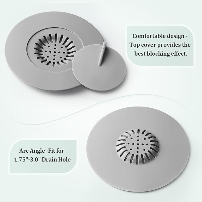 Bathtub Stopper, Silicone Kitchen Bathroom Shower Water Strainer Protectors - Image 3