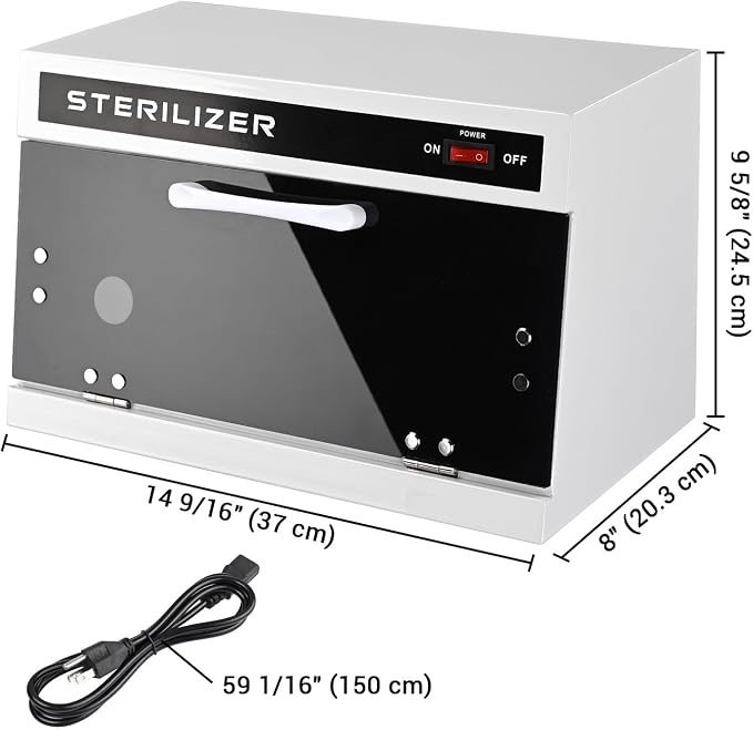 13L Nail Tool Cleaning Machine Cabinet 185 to 254 nm Blue Light Removable Rack - Image 7