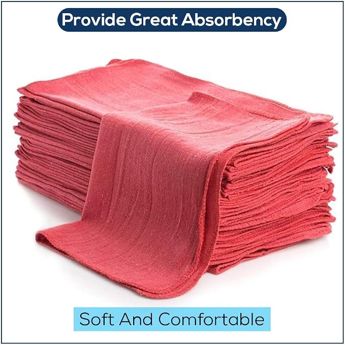 Simpli-Magic Cotton Shop Towels, Commercial Grade, 145 Pack, Size: 14" x 12" - Image 5