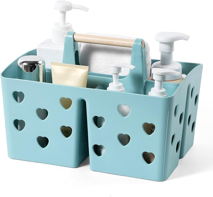 Portable Shower Caddy Plastic Shower Basket Organizer Divided Bathroom Caddy by Anyoifax