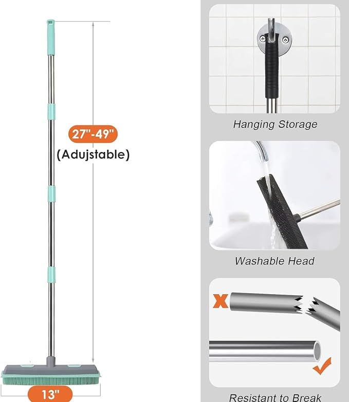 Pet Carpet Hair Rubber Broom - Image 5