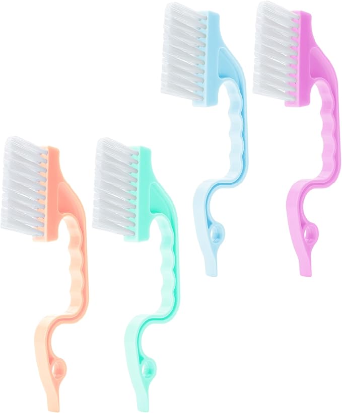 Slick- Window Track Cleaning Brush, 4 Pack, Pastel Colors Ergonomic Handle by SlickSolutions