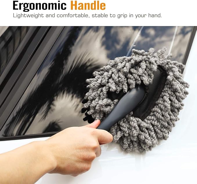 MoKo Car Duster, 2 Pack Super Soft Microfiber Dash Duster Detail Brush Set - Image 4