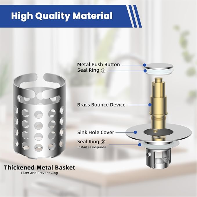Universal Bathroom Sink Drain Strainer Hair Catcher 2PCS Upgraded - Image 4
