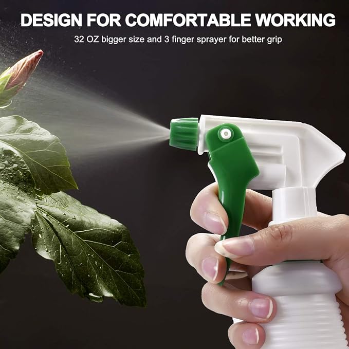 Plastic Spray Bottle 2 Pack, 32 Oz, All-Purpose Heavy Duty Spraying Bottles - Image 6