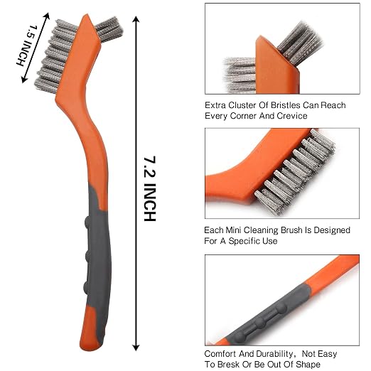 Wire Brush Set 5PCS, Nylon/Brass/Stainless Steel/Carbon Steel Bristles Wire - Image 9