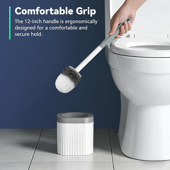 Toilet Brush, Compact Toilet Brush and Holder Set - Image 4