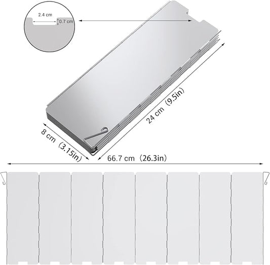 Camp Stove Windscreen, Ohuhu Camping Stove Windscreen 8/10/12 Plates Aluminum - Image 2