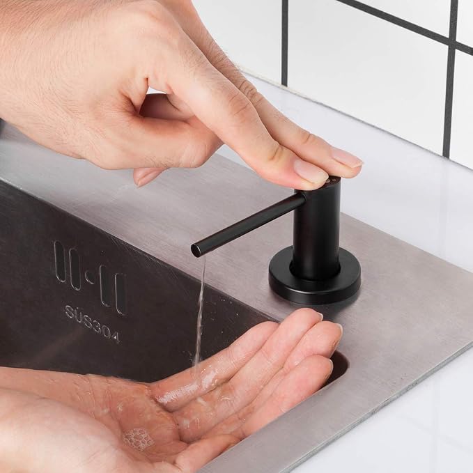 Matte Black Kitchen Sink Soap Dispenser GAPPO Countertop Pump Hand Lotion Built - Image 4