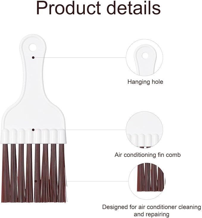 Air Conditioner Condenser Fin Comb and Cleaning Brush Set, Stainless Steel Fin - Image 3