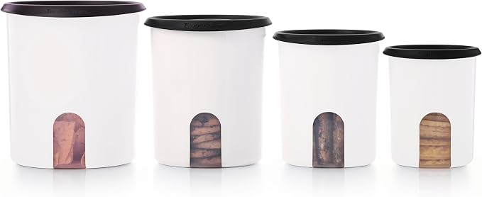 Tupperware One Touch Reminder Canisters 4 Canister Food Storage Set, Dishwasher by Tupperware
