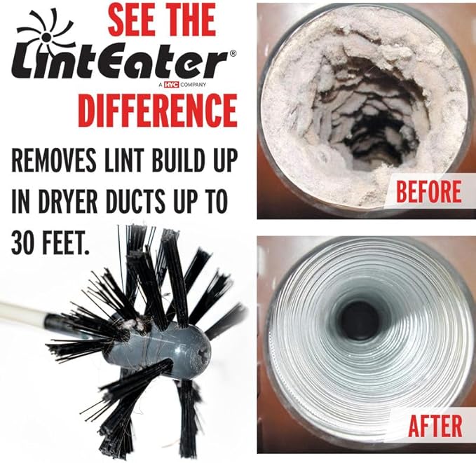 RLE30 LintEater Rotary Dryer Vent Cleaning System, Removes Lint, Extends Up to - Image 4