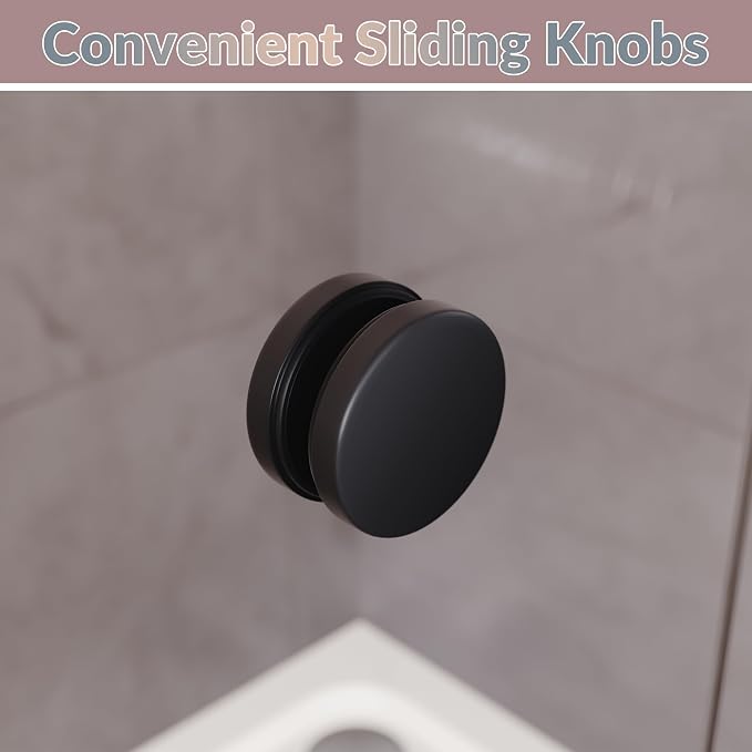 ELEGANT Shower Door 48" W x 72" H, Semi-Frameless Bypass Sliding Shower Doors - Image 6