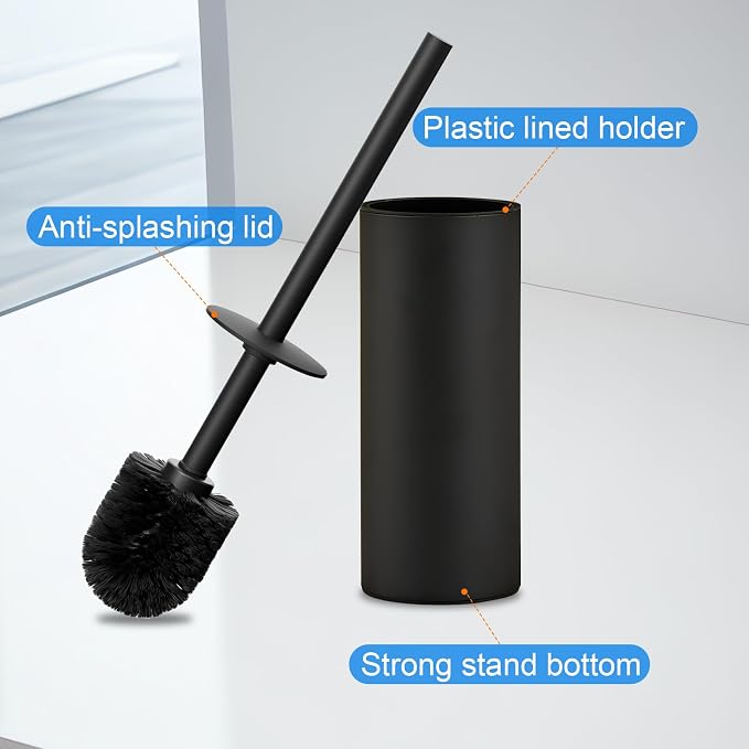 304 Stainless Steel Toilet Bowl Brush and Holder Set, Circular Floor Toilet - Image 6