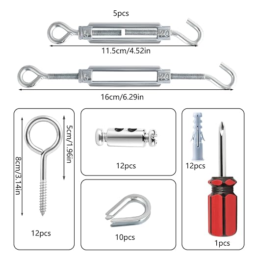 Turnbuckles for Cables Wire, 1/8" X 100Ft Green PVC Coated Wire Rope Kit - Image 2