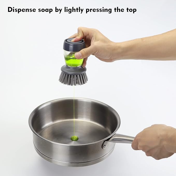 Dish Brush with Soap Dispenser, Kitchen Scrub Brush - Image 2