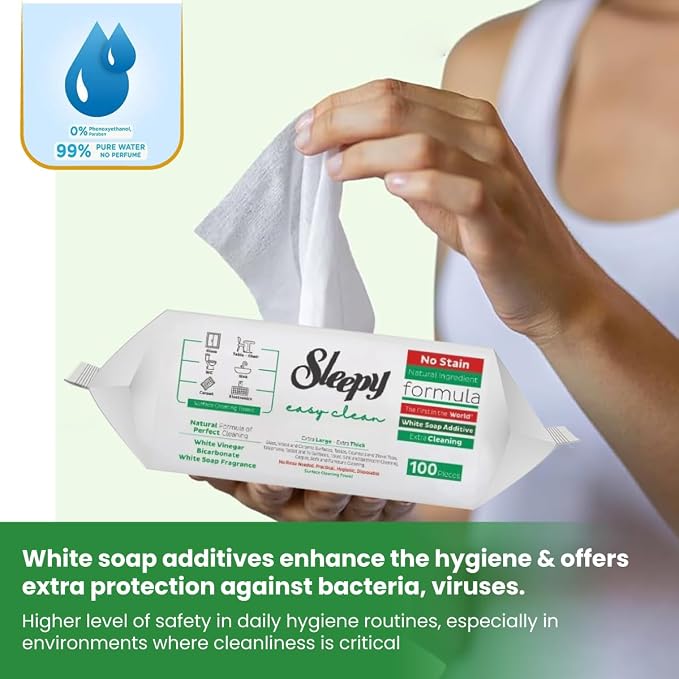 Sleepy Easy Clean All Purpose Cleaning Wet Wipes, Disposable Multi Surface - Image 2