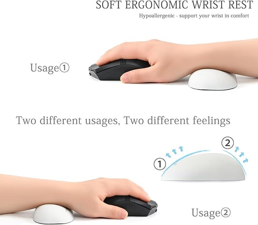 UnivoColors Design-Wave Set of Wrist Rest, Artificial Sheepskin+Memory - Image 2