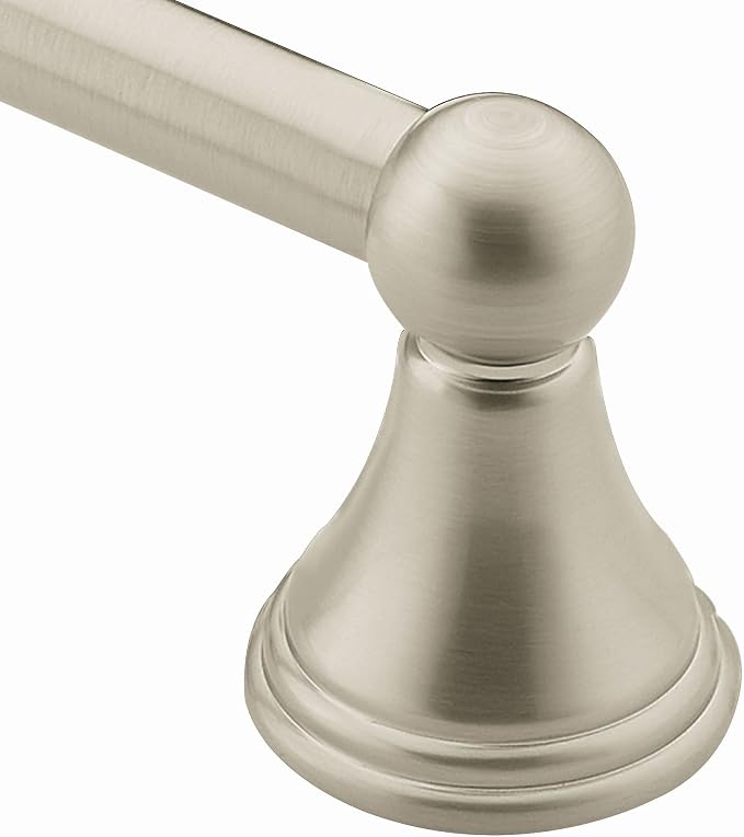 Moen Preston Collection Brushed Nickel 18-Inch Single Bathroom Towel Bar - Image 6