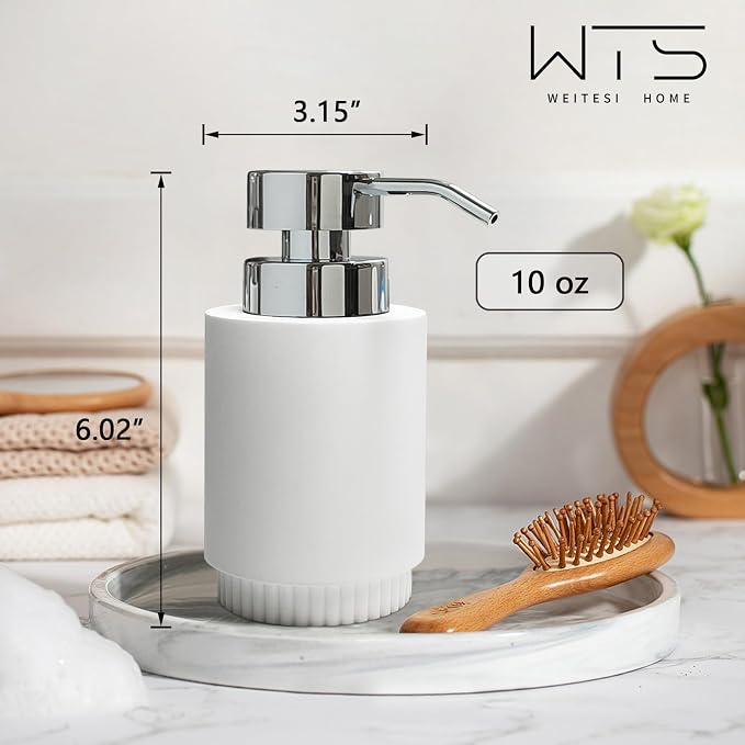 Resin Soap Dispenser for Bathroom, Hand Lotion Liquid Dispenser Easy-to-Press - Image 2
