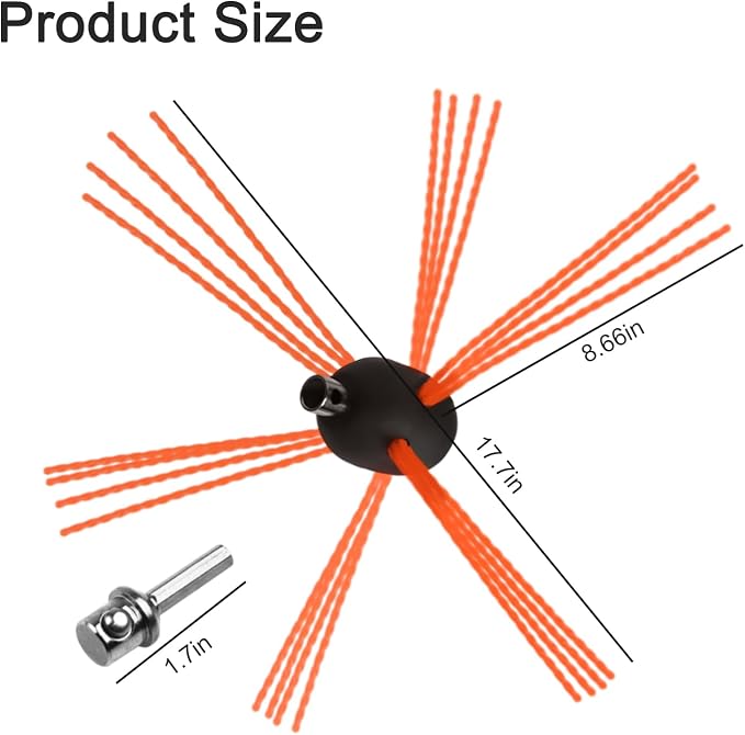 Chimney Sweep Brushes Replacement, 1/2'' External Thread, Brush Cleaning Range - Image 4