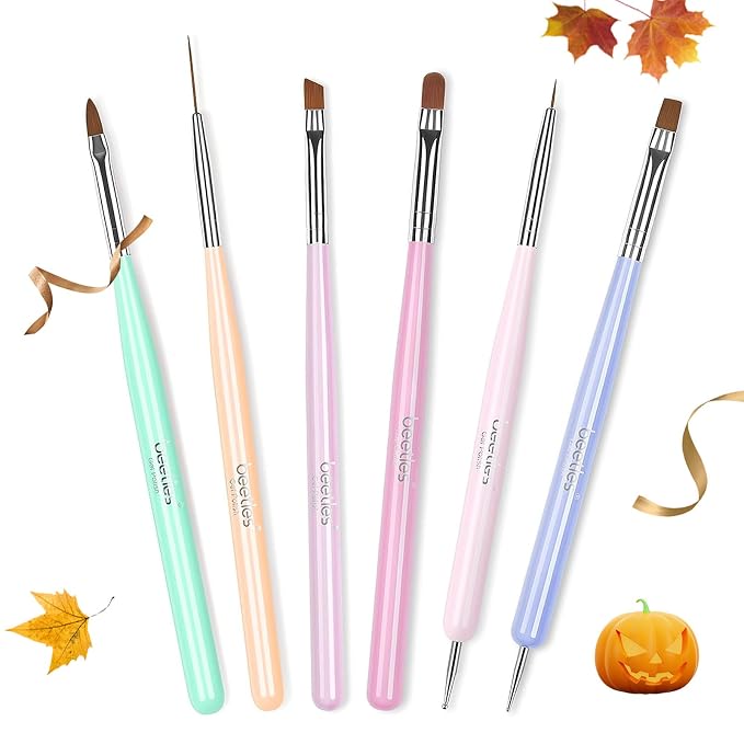 Beetles Gel Polish Nail Art Brushes, Wood Alloy Handle, Dotting Pen Clean Up - Image 8