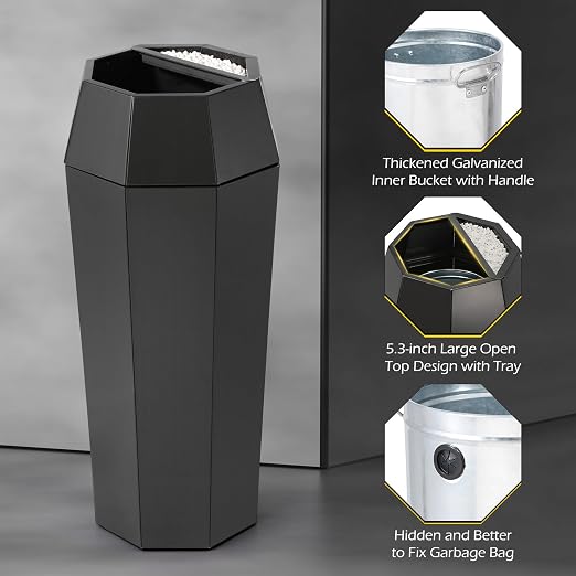 Dyna-Living Commercial Heavy-Duty Trash Cans Outdoor Garbage Can - Image 3