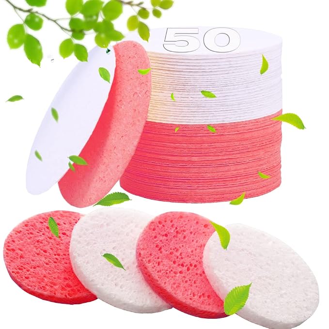 METUUTER 50 PCS Compressed Facial Sponges by METUUTER