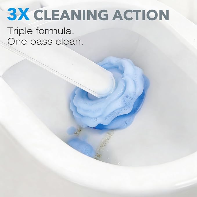 2-Pack Disposable Toilet Brush & Wand Kit, Wall-Mounted Auto-Closing Caddies - Image 3