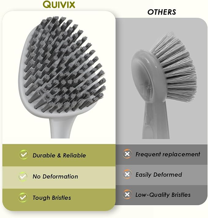 Heavy Duty Scrub Brush with Long Handle, Grout Cleaner Brush, Stiff Bristles - Image 5