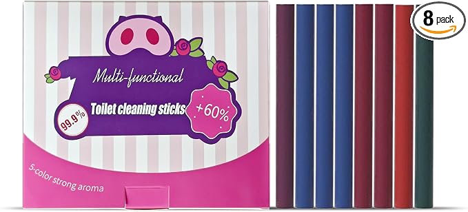 Multi-Functional Toilet Cleaning Sticks, 5 Colors, Long-Lasting Tank Cleaner by Unknown