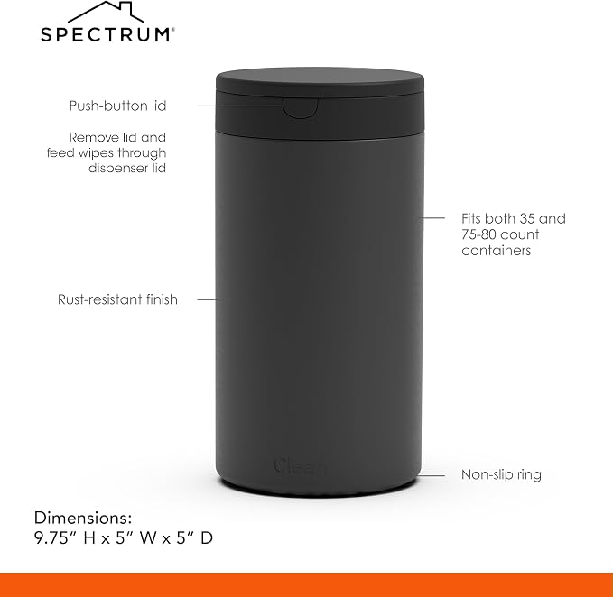 Spectrum Disinfecting Wipes Container Refillable Stainless Steel Wipe Holder - Image 6