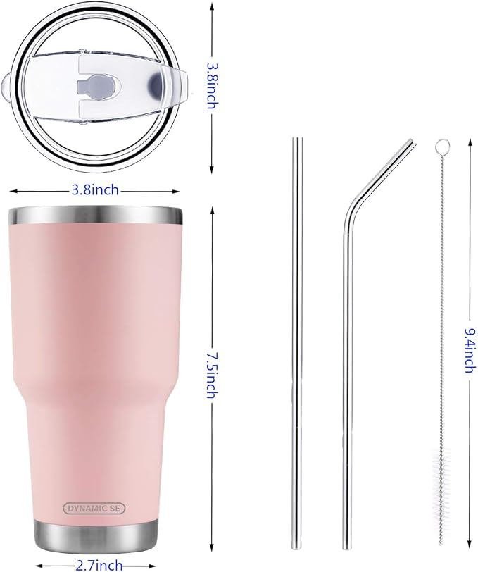 D·S 30oz Sakura Pink Tumbler Stainless Steel Double Wall Vacuum Insulated Mug - Image 3