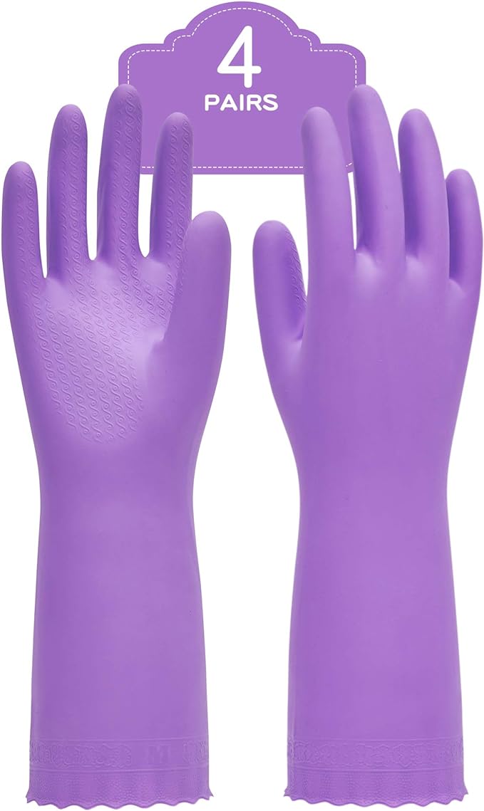 PACIFIC PPE 4 Pairs Reusable Dishwashing Cleaning Gloves by PACIFICPPE