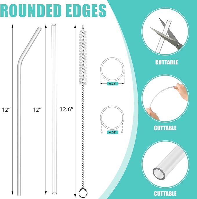14 Pack Reusable Straws Compatible - Image 7