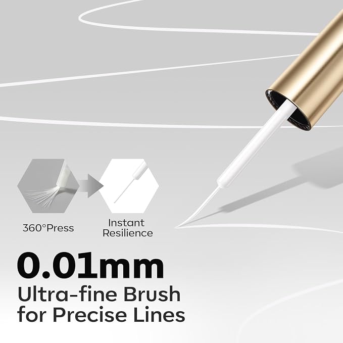 modelones White French Tip Liner Gel Polish, 15 ML Classic Color Nail Art Paint - Image 5