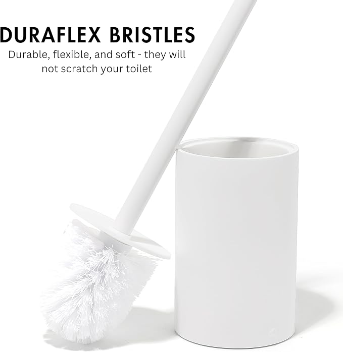 Matte White Toilet Bowl Brush for Bathroom - Image 4